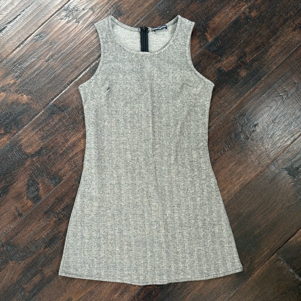 Brandy Melville Gray Herringbone Mini Dress